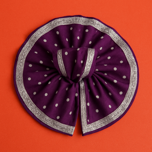 👑 Royal Polka Purple Poshak for Laddu Gopal