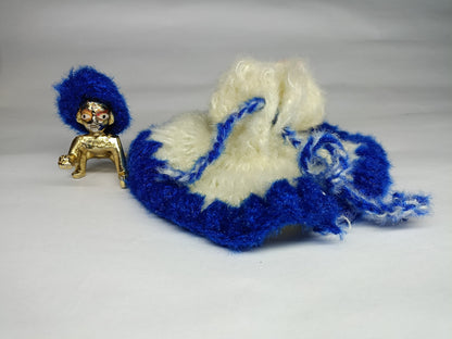 💙❄️ Laddu Gopal Ji Woolen Winter Dress 🧶 | Soft & Cozy Blue-White Fur Style  | Special for Winters 🕊️