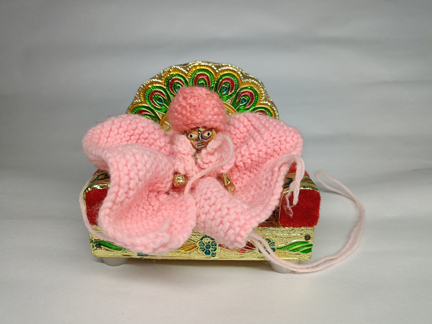 💗🧶 Laddu Gopal Ji Pink Woolen Dress Set | Cap & Sweater Combo | Winter Special | ❄️👶