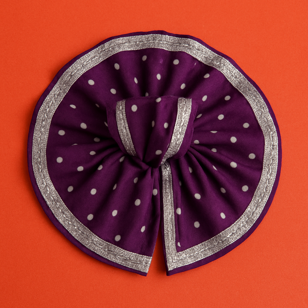 👑 Royal Polka Purple Poshak for Laddu Gopal