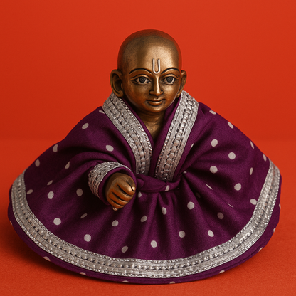 👑 Royal Polka Purple Poshak for Laddu Gopal